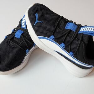 Puma Kids Sneakers in Black with Blue Accents
